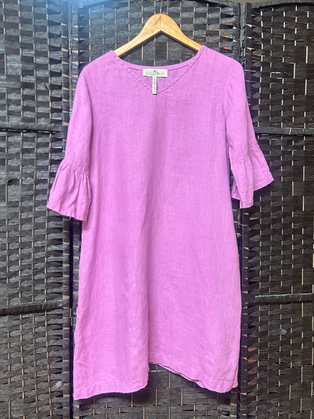 Crown Linen pink purple linen dress size XS flowy
